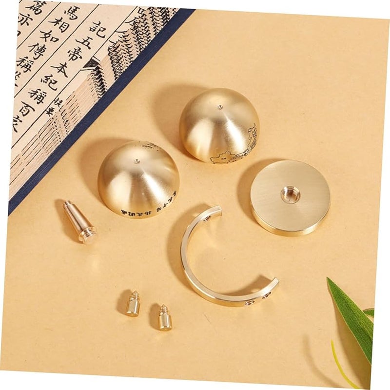 كرة أرضية من النحاس الدوارة مع قاعدة خشبية للتعليم والمكتب وديكور المنزل - Image 5